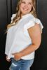 Picture of CURVY GIRL FLUTTER SLEEVE TEXTURED PLUS SIZE BLOUSE